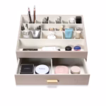 SortWithStyle Luxury Taupe Cosmetic Organizer Front-View