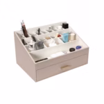 SortWithStyle Luxury Taupe Cosmetic Organizer Side-View2